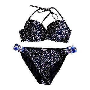 Sundazed 2 piece ditsy floral bikini size 34 B cup, L bottoms